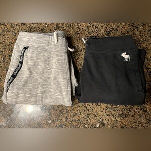 2 pairs of Abercrombie Kids Gray and Black Joggers - size 11/12